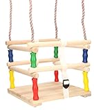 KOTARBAU® Holzschaukel 30x30x25cm Gartenschaukel zum Aufhängen mit festen...