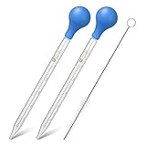 Glas Pipette Dropper 10ml Tropfpipette Flüssigkeiten Messpipette mit Gummi-pipettierball...