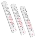 mumbi 3X Thermometer wetterfest Gartenthermometer Zimmerthermometer Analog für...