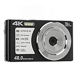 4K Digitalkamera, 48MP Vlogging Kamera mit 16 fachem Digitalzoom und 2,8 Zoll Bildschirm,...