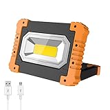 LED Arbeitsleuchte, NATPOW LED Baustrahler Akku Strahler Arbeitsstrahler Tragbar...