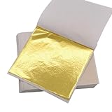 ILantule 100 Blatt Imitation Blattgold,Blattgold,Goldpapier zum Basteln,Blattmetall,...