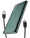 Coolreall Power Bank 10000mAh, Schlank & Leicht Handy Externer Akku mit USB C (Eingang &...