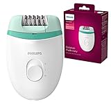 Philips Satinelle Essential BRE224/00 Kompakter Epilierer mit Kabel, Weiß / Grün