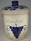 Rumtopf 5 Liter grau blau Steinzeug