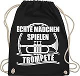 Turnbeutel Rucksack - Musik Instrument Zubehör - Echte Mädchen spielen Trompete -...