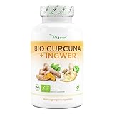 Bio Curcuma & Ingwer - 240 Kapseln - Hochdosiert mit 4440 mg pro Tagesportion - Mit...