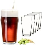 PLATINUX Biergläser Set 6 Stück 500ml (max. 568ml) Pint Gläser Bierseidel aus Glas Beer...