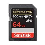 SanDisk Extreme PRO SDXC UHS-I Speicherkarte 64 GB (V30, Übertragungsgeschwindigkeit 200...