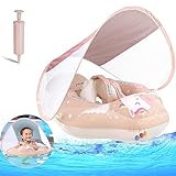 Woukksy Baby Schwimmring mit Sonnendach Entfernbar, Rosa Baby Schwimmhilfe mit...