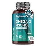 Omega 3 Kapseln - 2000mg Fischöl mit 1100mg Omega-3, 660mg EPA & 440mg DHA pro...