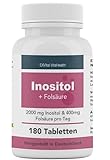 Inositol, ideal kombiniert mit Folsäure, 180 Tabletten, reines Myo-Inositol,...