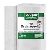 Xabian Drainagevlies 200g/m² 300g/m² 500g/m² Filtervlies 2m x 25m = 50m² - Trennvlies...