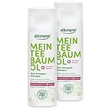 alkmene Mein Teebaumöl Anti Schuppen Shampoo 2x 200 ml weniger Schuppen in 2 Wochen -...