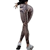 Zarupeng Leggings mit Schlangenprint, Damen Sport Gym Yogahose Workout Mid Waist...