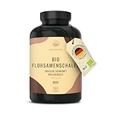 Bio Flohsamenschalen - 360 vegane Kapseln (750mg) - Herkunft: Indien - 4500mg hochdosierte...