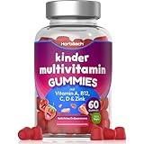 Multivitamin Gummibärchen für Kinder | Mit Jod, Zink, Vitamin C, E, D, B6, B7, B12 &...