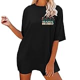 Kleid Damen Geeignete Bluse für Frauen, Kurzarm, übergroße, lockere Hemden, Oberteile,...