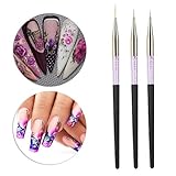 Nail Art Stift 3 Stück Nail Art Punktierung Stift Zeichenwerkzeug Set Nail Art Pinsel...