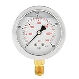 63mm Manometer Analog Gasdruckanzeige 0-250Bar 0~3750PSI für Wasser Luft Öl...