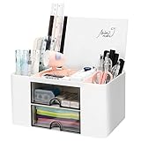 Miiepls Schreibtisch Organizer mit Schublade, Multifunktionaler Schreibtisch Organizer mit...