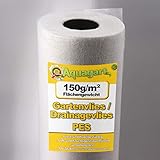 Aquagart Unkrautvlies weiß - 150g PES Drainagevlies I Bester Schutz vor Unkraut...