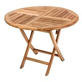 riess-ambiente.de Massiver Gartentisch EMPIRE TEAK Ø100cm Natur Teakholz rund...