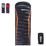 QEZER Daunenschlafsack Ultraleicht Schalfack mit Premium Daunen 8C° bis -3C°...