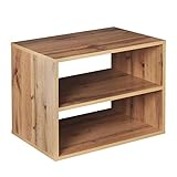 RICOO Bücherregal 2 Fächer 60 x 45 x 40cm schmales Regal Spanplatte aus Holz,...