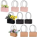 9 Stück Bulk Blumenkästen für Arrangements Kraftpapier Blumenstrauß Taschen mit Griff...