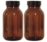 Mikken braunes Apothekerglas Set 2x 500ml inkl. Schraubverschluss & Etiketten made in...