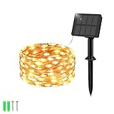 Etopgo Solar Lichterkette Aussen 5M 50 LED Lichterkette Außen Solar 8 Modus IP65...