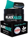 PEELUALS® Black Mask gegen Mitesser | Blackhead Peel-Off Maske + Maskenpinsel | Maske zum...