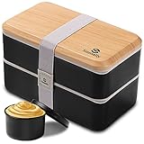 Bento Box Japanisch,Lunchbox mit Fächern,Butterbrotdose Vesperbox...