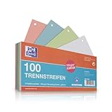 Oxford Trennstreifen, aus Karton, gelocht, 190 g/m², 4 Farben, 100 Stück