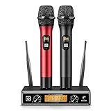 TONOR Wireless Funkmikrofon UHF Professionelles dynamisches drahtloses Dual Mikrofon,...