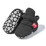 RVROVIC Baby Jungen Mädchen Kuschelige Fleece-Schuhe mit rutschfester Unterseite, Warme...