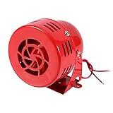 12V Elektroauto LKW Motorrad Angetriebene Luftsirene Hupe Alarm Laut 50er Jahre Rot,...