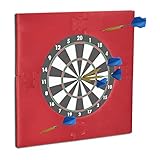 Relaxdays 10021530_114 Dartscheibe Schutz R6, Dart Auffangring, 45 cm...