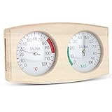 FENYW 2 in 1 Sauna Thermometer Hygrometer, Sauna Hygrometer Thermometer Holz,...