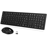 Tastatur Maus Set Kabellos, 2,4GHz Ergonomisch Funktastatur mit Maus, Tastatur...