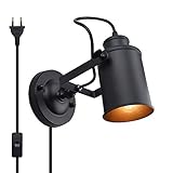 Luxvista LED Retro/Vintage Wandleuchte Industrial Lampe E27 Sockel Schwenkbar...