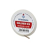 Stannol 907101 Entlötlitze Typ Solder-Ex 2,0mm x 1,6m, Rot