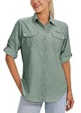 WILLIT Damen UPF 50+ Shirt Sonnenschutz Shirts Hemden Langarm Wanderbluse Safari Angel...