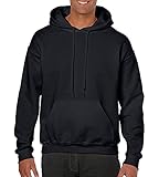 GILDAN Herren Adult 50/50 Cotton/Poly. Hooded Sweat Sweatshirt, Schwarz (Black),...