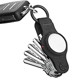 KeySmart Kompaktes Schlüsselanhänger Air für AirTag (schwarz)