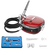 Oasser Airbrush Set Kompressor Dual Action 3 Modi wiederaufladbarer 1000mAh Akku 0,3mm...