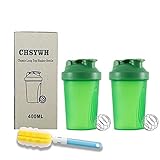 2 Stück 400 ml Classic Loop Top Shaker Flasche, Protein Blender Cup mit...