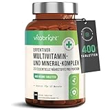 Multivitamin Tabletten hochdosiert - 400 Mulivitamintabletten, 27 Vitamine,...