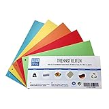 Trennstreifen, 100 Stück, 5 Farben: intensiv, 20 Stück je Farbe, 24 x 10,5 cm, gelocht,...